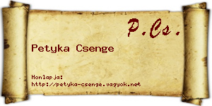Petyka Csenge névjegykártya